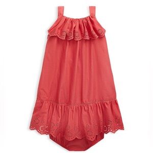 Ralph Lauren Ruffled Eyelet Dress and Bloomer. 18 M. Like New!